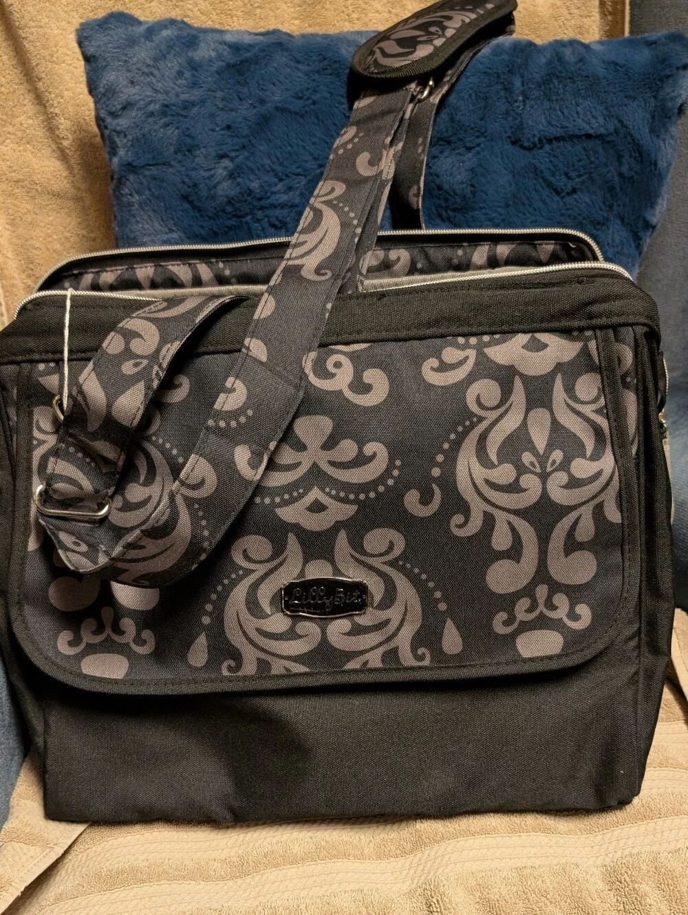 Demdaco Lilly Bit Diaper Bag Like New Damask